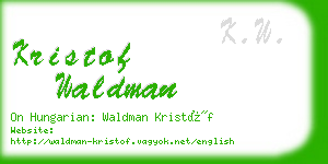 kristof waldman business card